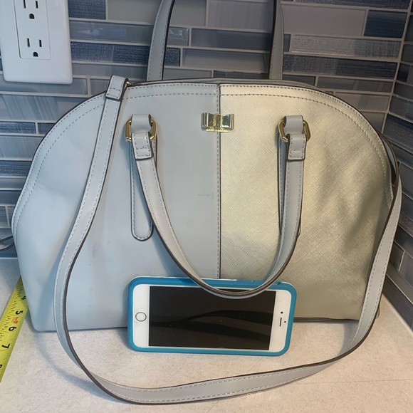 Kate Landry two-tone silver/blue purse - Picture 2 of 7